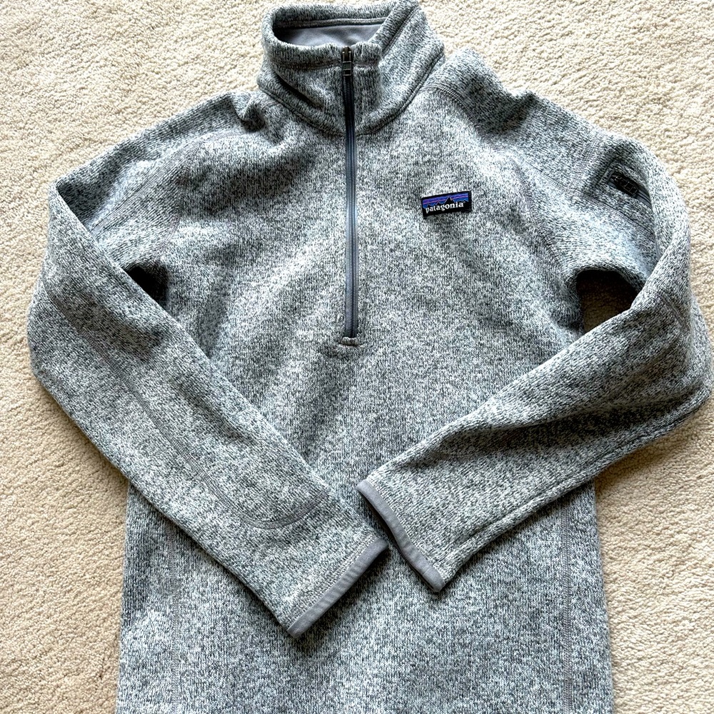 SOLD. Worn once Patagonia better sweater pullover front zip fleece